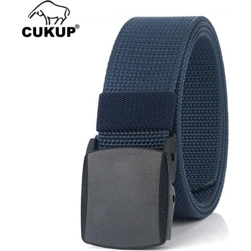 CUKUP Unisex Quality Design Outdoor Wear Resistant Nylon Belts Thickening Plastic Buckle Male Leisure Accessories Belt CBCK173