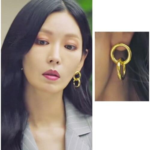 Penthouse Lee Ji-ah Kim So-yeon same High class atmosphere Earrings Korean style elegant high quality Earrings
