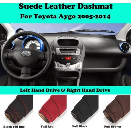For Toyota Aygo Peugeot 107 2005-2014 Suede Leather Dashmat Dashboard Cover Pad Dash Mat Carpet Car-Styling Accessories LHD RHD