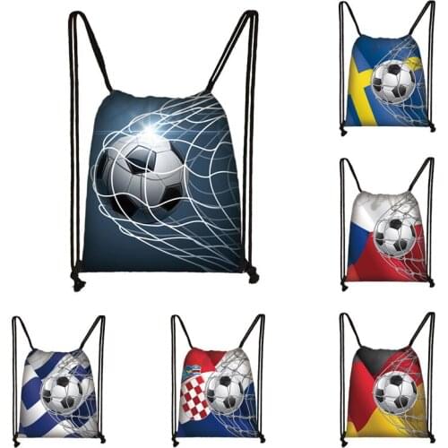 Cool Footbally Print Drawstring Bag Men Fashion Storage Bag Teenager Boy Casual Backpack Travel Bags Bookbag Gift