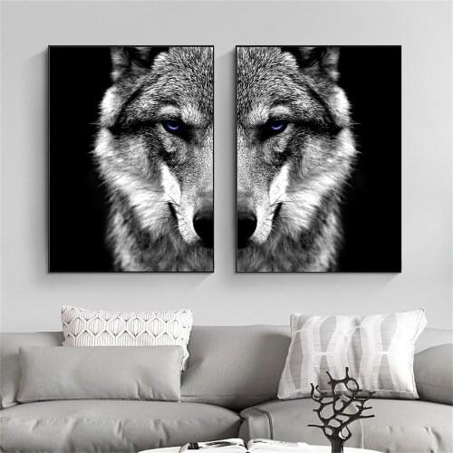 African Wild Lion Animal Wall Art Poster Wildlife Art Print Blue Eyes Canvas Painting Modern Pictures For Living Room Home Decor