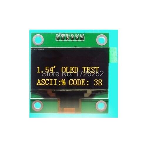1.54 inch 24PIN 8Bit Yellow OLED Display Module SSD1309 Drive IC 128*64 SPI / I2C Interface