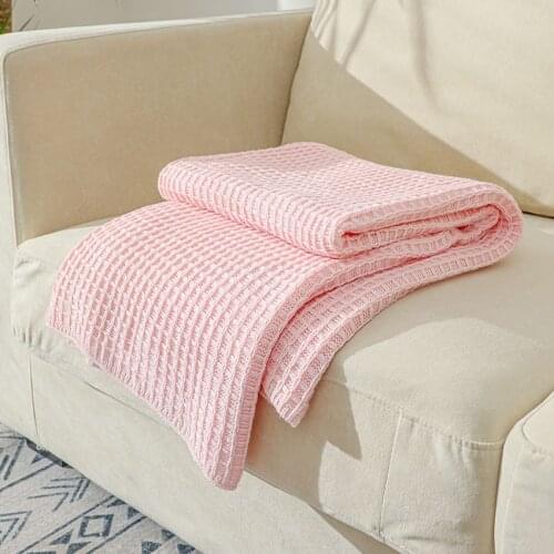 New Nordic knitted throw blanket sofa cover summer office nap air conditioning blanket for beds Leisure waffle Plaid shawl soft