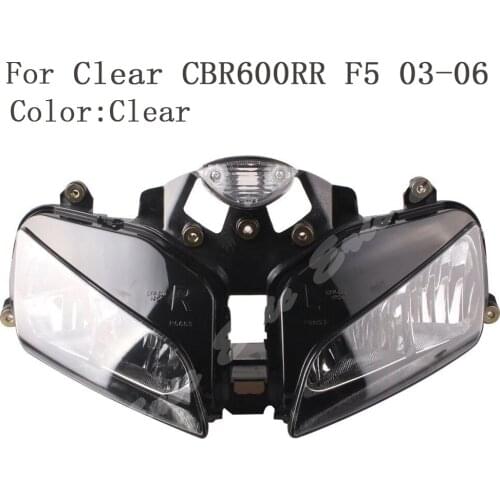Motorcycle Front Headlight Lamp Assembly For Honda CBR600RR F5 2003 2004 2005 2006 Clear Lens