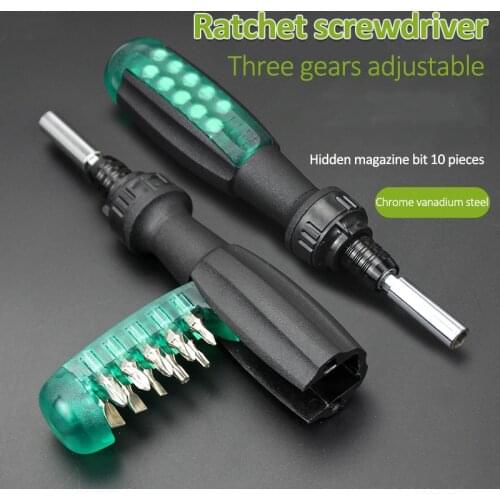 10 in 1 Precision Screwdriver Set Phillips/Slotted/Torx Ratchet Screwdriver Bits Adjustable Home Appliances Repair Hand Tools