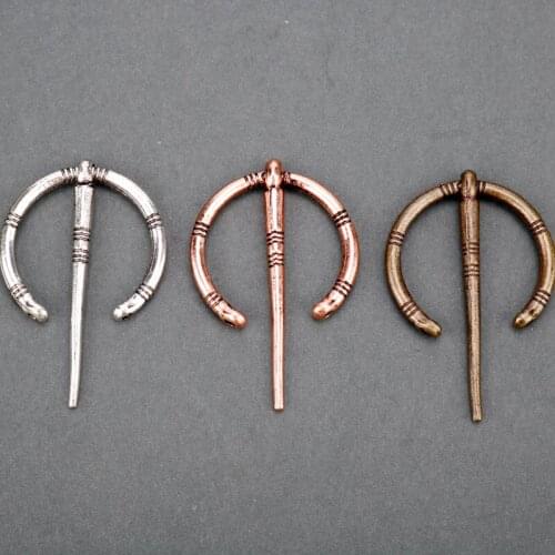 Dongsheng Wulflund Belt Buckles Viking Brooch Cloak Pin Clasp Hand Forged Medieval Norse Runic Viking Jewelry for Men Women-40