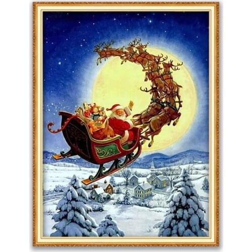 Christmas Ball With Snow DIY 11CT Cross Stitch Embroidery Kits Craft Needlework Set Printed Canvas Cotton Thread Home Decoration