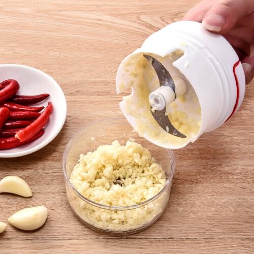 Mini Garlic Press Manual Chopper Ginger Grinding Vegetable Cutter Vegetable Grinder Mincer Stainless Steel Kitchen Tools 170ml