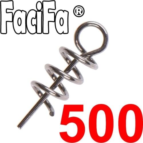 500pcs Stainless Steel Fishing pins Spring Twist Lock Fishing Screw Centering Pin Fixed Latch Needle for Soft Lure Spring keeper