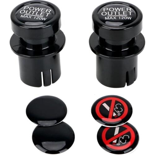 2 Piece/set Black Cigarette Lighter Plug Universal Car Charger Car Cigarette Lighter Dust Cover Car Styling