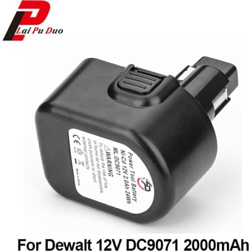 12V 2000mAh Ni-CD Replacement Power Tool Battery for Dewalt DE9074 DC9071 DE9037 DE9071 DE9074 DE9075 DW9071 DW9072 DW9074