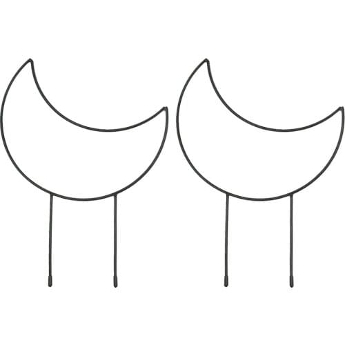 Stake Plant Rack And Moon-shaped Iron Plants Climbing Frame Flower Stand Lovely Shape Garden Metal Trellis Fixed Poles Support