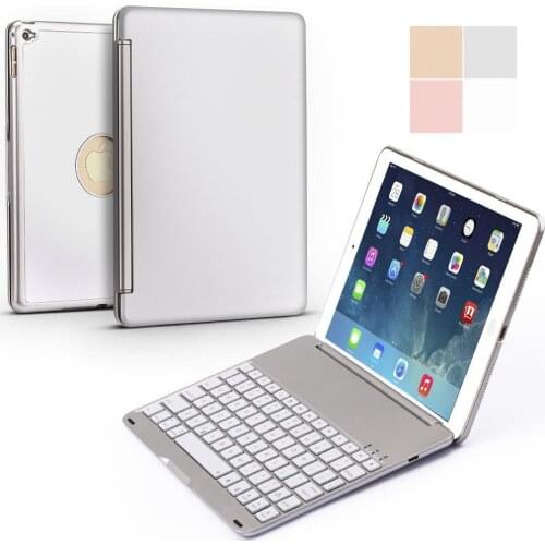 For iPad mini 1/2/3/4/5 Ultra Thin Smart Aluminum Bluetooth Russian/Spanish/Hebrew Keyboard Case Cover With 7 Colors LED Backlit