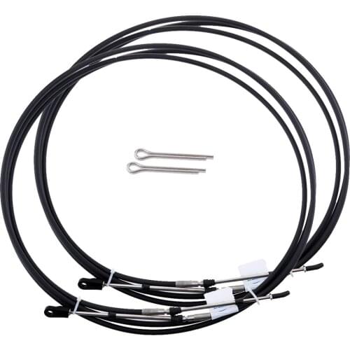 2pcs Universal Throttle Cable Black For Marine Boat Motor Control Lever 13FT