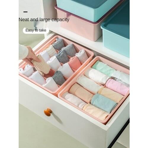 Underwear storage box household underwear socks finishing artifact drawer-type three-in-one underwear compartment box
