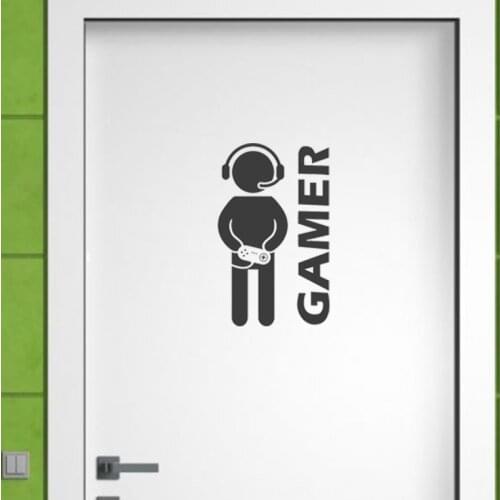 YOJA 15*25CM Gamer Wall Sticker Video Game Cartoon Door Decal Boys Room Decor D1-0003