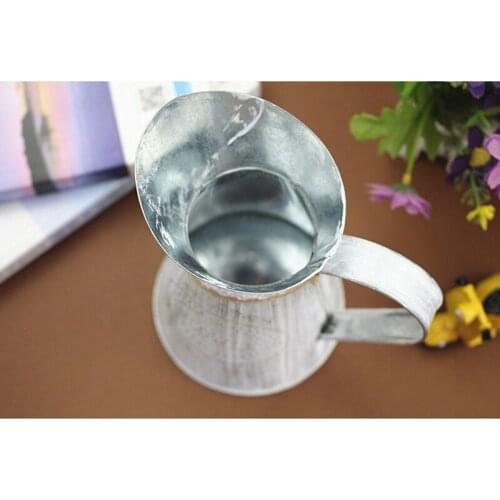 Retro Iron Vases Vintage Pitcher Vases Metal Rustic Farmhouse Decorative Garden Flower Holder RERI889