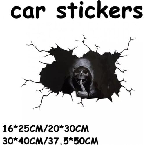 1*Car Stickers Halloween Horror Skull Car Window Stickers Horror Ghost Head Rear Window Stickers Glass Demon Stickers Wholesale