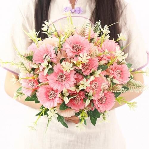 1 Bouquet 7 Heads Artificial Plant Realistic Looking Faux Silk Flower Table Centerpieces Simulation Flower Wedding Decor