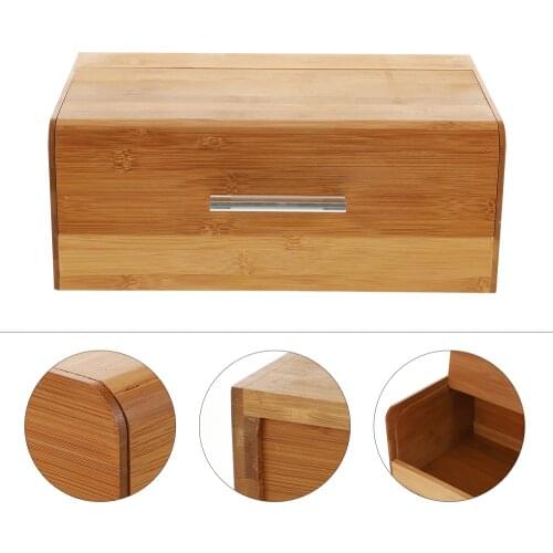 1pc Bread Box Bamboo Storage Bin Novel Food Container Bamboo Dustproof Bread Box (Assorted Color)