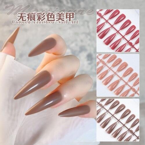 240Pcs Colour Fake Nail Press on Coffin Fake Nail False Coffin Nails Traceless and Ultrathin Fake Nails
