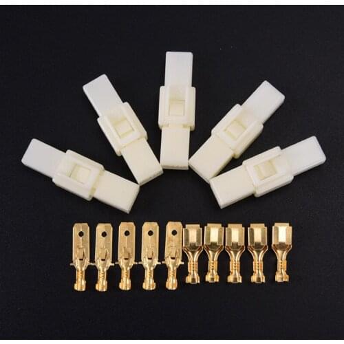 5Pcs/Set Kits Male Female cable terminal plug Motorcycle car Automotive Electrical wire Connector 6.3 mm