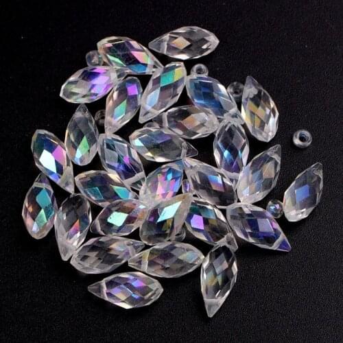 AAA Top Quality 6x12mm Teardrop Beads Crystal Glass Beads Crystal whiteAB color 100pcs/lot Free Shipping