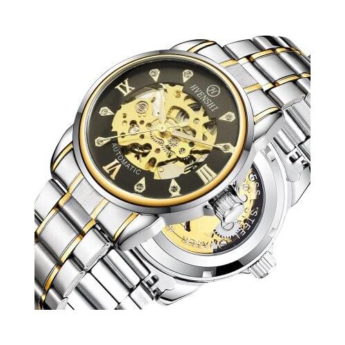 HVENSHI 2019 New Mechanical Watch Men Automatic Hollow Dial Watch Men Luxury Waterproof Men 's Watches relogio masculino clock
