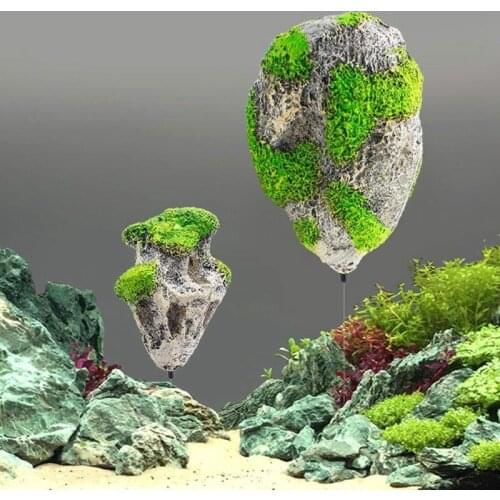 Aquarium Floating Stone Ornament Resin Flying Stone Decoration For Fish Tank Moss Rock Decor Decorative Aquarium Background
