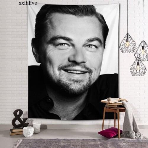 Custom Tapestry Famous Actors Leonardo DiCaprio Printed Large Tapestries Hippie Wall Hanging Bohemian Art Decoration Room Decor