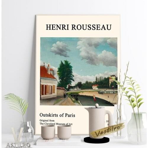 Henri Rousseau Exhibition Museum Canvas Painting Prints Art Retro Poster Outskirts Of Paris Wall Picture Gallery Gift Home Decor