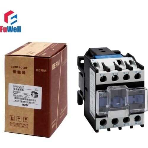 AC Contactor CJX2-2510 25A NO 24V 36V 48V 110V 220V 380V Coil Voltage Contactor Normal Open Alternating Current Contactor