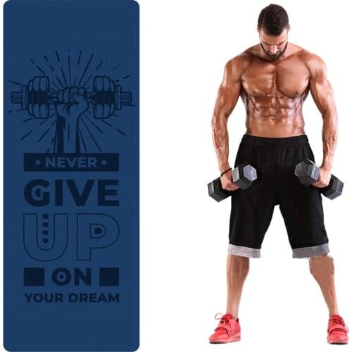 TPE Fitness Mat Men Gym Crossfit Exercise Mats Eco Friendly Non-slip Workout Push Ups Sit-ups Yoga Pad 183X57CM 6MM Thickness