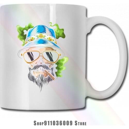 Summer Vibe Smoking Skull mug cup tazas