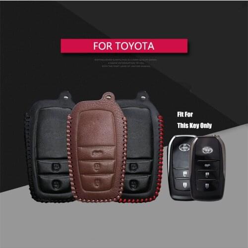 Best Sale Leather Car Key Case Cover For Toyota Corolla Yaris Auris CHR Camry Prius RAV4 Allion Key Holder Key Parts Skin Shell