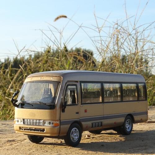 Simulation 1:32 Toyota Coaster Bus Alloy Car Diecast Model Car Toy Metal Business Bus Vehicle Toys For Kids Gifts Free Shipping