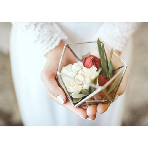 Fashion Wedding Engagement Ring Box Jewelry Gift, Glass jewelry box,Geometric glass box, wedding favor,Crystal ring Gift Box