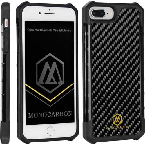 MONOCARBON Anti Knock Carbon Fiber Case for iPhone 7 8 7 Plus 8 Plus Case Drop Tested