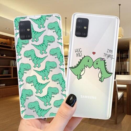 Cute Dinosaur Baby Soft Silicone Phone Case Cover For Samsung A51 A71 A21S A01 A11 A31 A41 A10 A20 A30 A40 A50 A70 A7 A9 A8 Plus