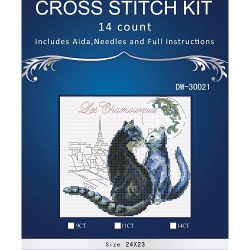 Top Quality Lovely Hot Sell Counted Cross Stitch Kit Old World Holiday Ornaments Similar DMC DW-30021 TWO CATS