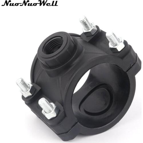 1pc NuoNuoWell 40mm 50mm 63mm PE Pipe Repair Connector Drip Tape Fittings By-Pass Connector 1/2" 3/4" 1" thread Adapter