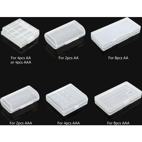 Semi-translucent 2 4 8 Slots AA/AAA Battey BOX Plastic New Hard Plastic Case Cover Holder For 2 4 8 AA AAA Battery Storage Box