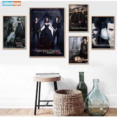Custom Vampire Diaries Canvas Poster 27X40cm30X45cm Home Decor Canvas Printing Silk Fabric Print Wall Poster No Frame