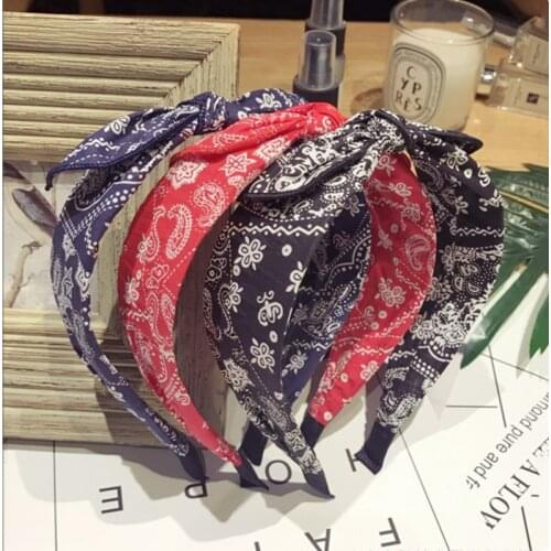 High-end Floral Small Ears Bowknot Headband Fashion Hair Accessories Women Fabric Wide-brimmed Hairband cute Hair Hoop Headwear