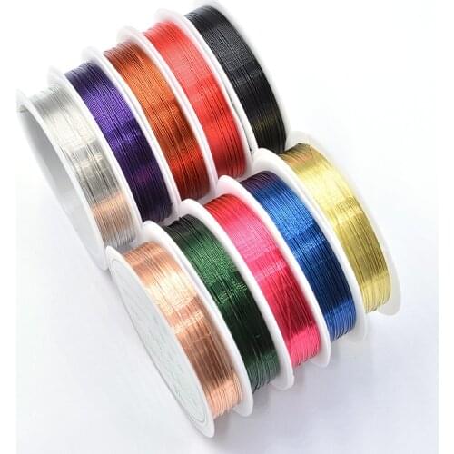 Dia 0.3/0.4mm Colorful Black / Purple / Blue / Red Alloy Copper Wire Colorful Beading Wire Jewelry Cord String for Craft Making