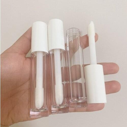 10/25pcs 6ml Transparent Lip Gloss Container with Stoppers Doe Feet Big Brush White Clear Lipgloss Wand Tube DIY Eye shadow Tube