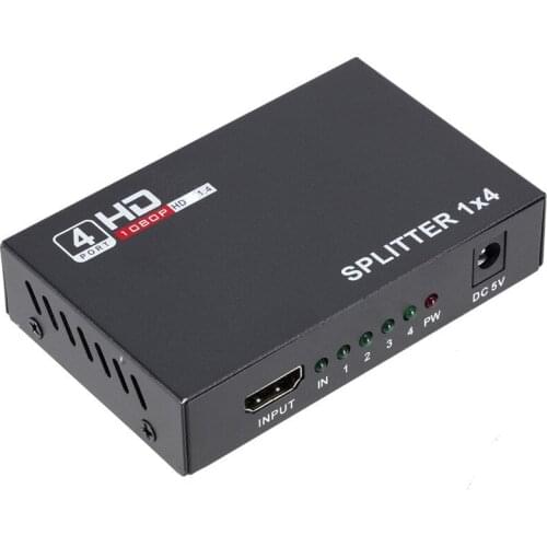 1080P HDMI-compatible Splitter One In Four Out HD Distributor One Fourth Converter HDMI-compatible 1 To 4 Adapter
