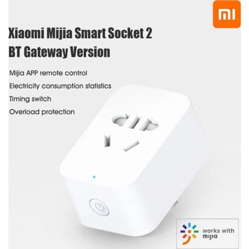 Xiaomi Mijia Smart Socket2 BT Gateway Version Mijia APP Wireless Remote Control Timer Socket Adapter Intelligent Smart Home Plug