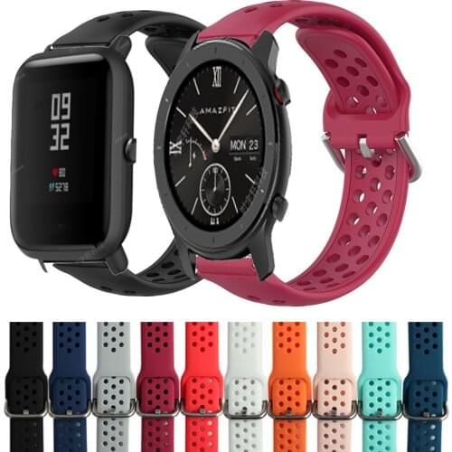 Silicone Bracelet For Amazfit Gts Bip Gtr 42mm Wrist Strap For Xiaomi Amazfit GTS 2 BipS For Garmin Vivoactive3 Smart Watch Band