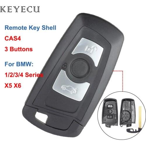 Keyecu CAS4 Smart Remote Key Shell Case Housing with 3 Buttons for BMW X5 X6 F20 F21 5 Series (Shell Only)